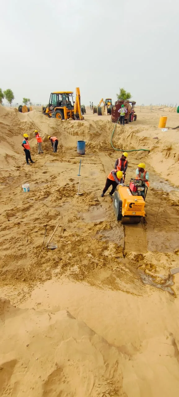 Excavation works for equipment foundations — Fortico Infra solar project site